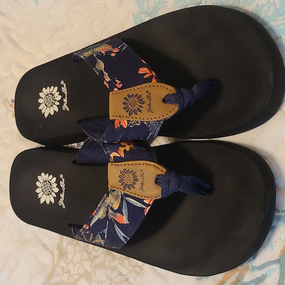 Yellow Box flip flops